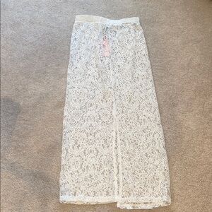 Boho Lace Maxi Skirt in White. Size Medium Micas NWT